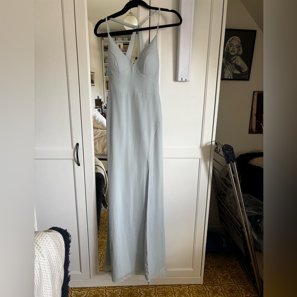 Azazie Becca Bridesmaids Chiffon Dress in Mist